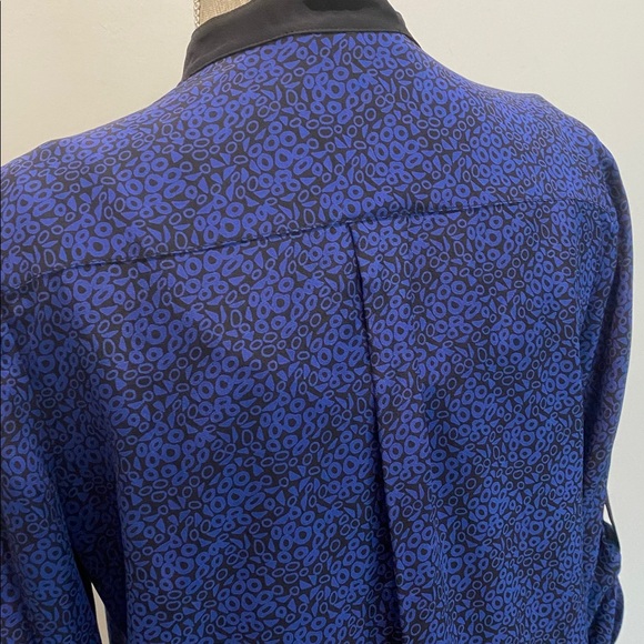 Judith And Charles Silk Black-Trimmed Blue Women's Blouse Size 2 - Picture 6 of 13